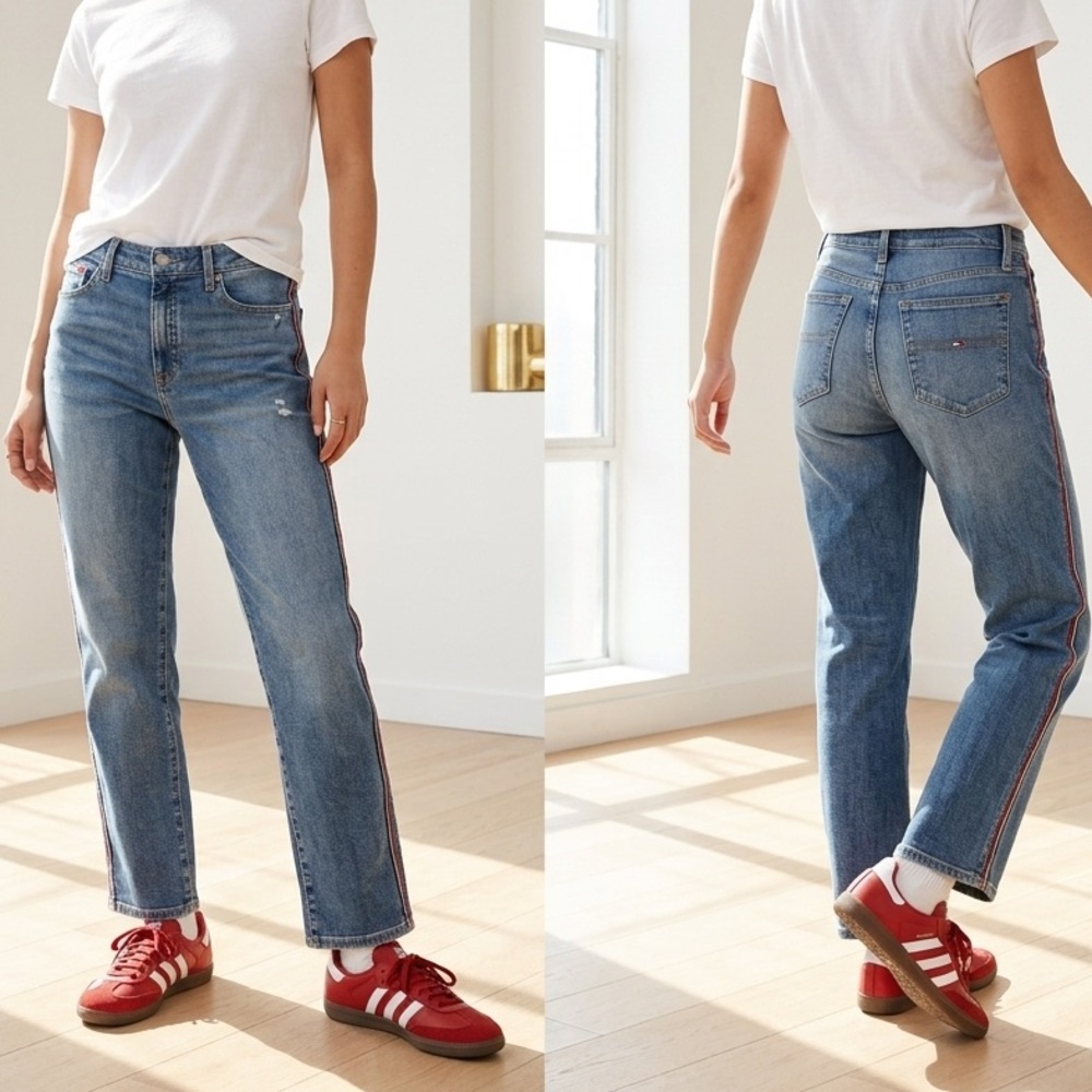 TOMMY JEANS | High Rise Straight Ankle Jeans